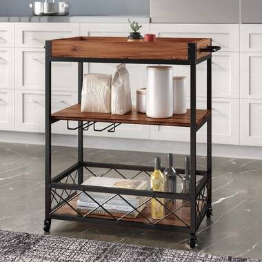 3 Tier Trolley Cart Kitchen Island Serving Bar Cart