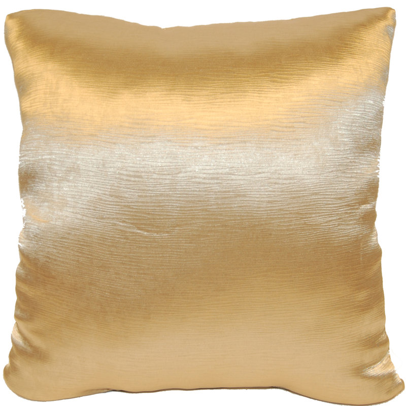 Domino Solid Colour Reversible Throw Pillow, Gold