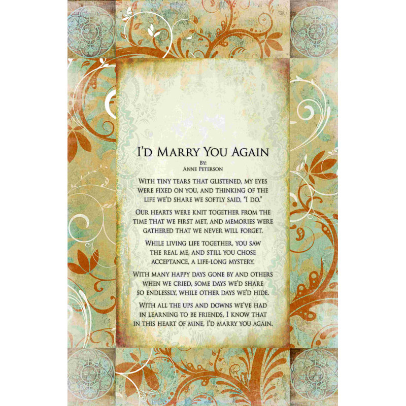 «I'm Marry You Again», reproduction sur toile tendue, H 12 po x l 8 po