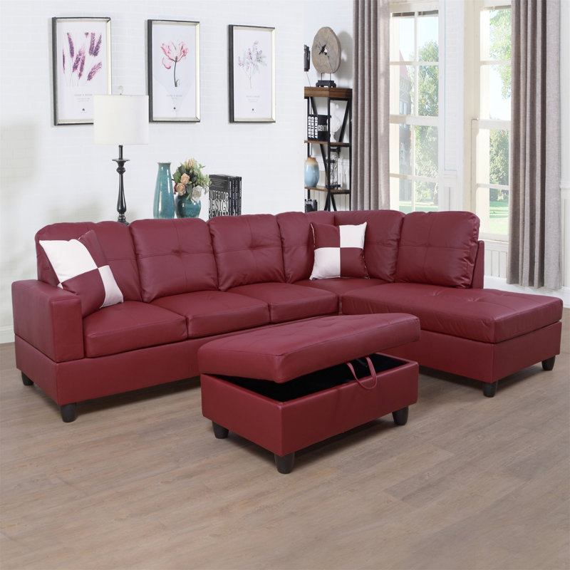 Maumee Upholstered Sectional, Right Hand Facing, Silver Light Gray