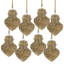 Ensemble de 8 ornements suspendus en bois de manguier, décoration de sapin de Noël en bois naturel de 3,1 x 3,5 pouces