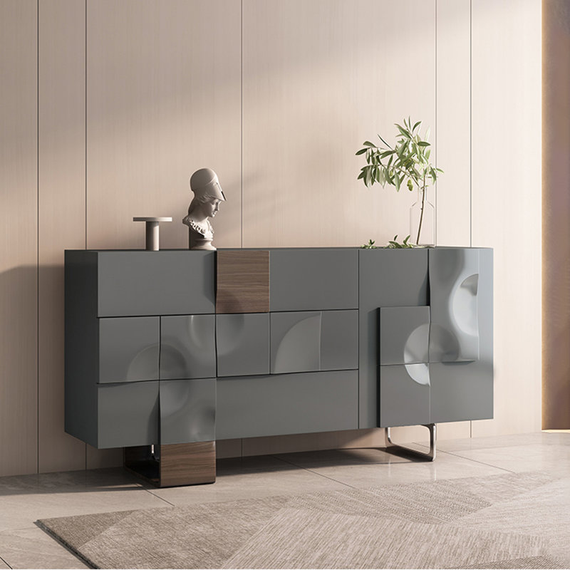 Creative Modern Sideboards Living Room Lockers. Sideboard, Gray, 35.43" H x 55.12" W x 15.75" D