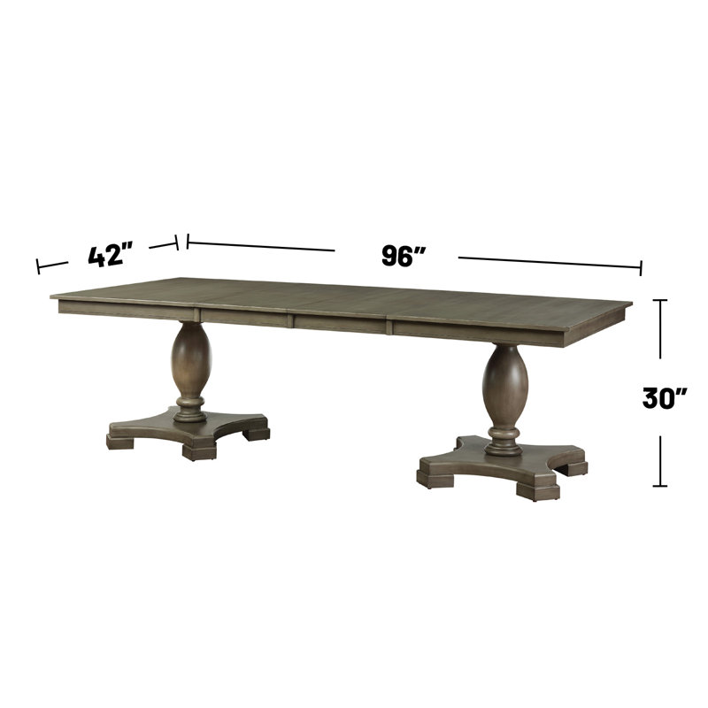 Rectangular Wooden Dining Table In Gray Oak Finish