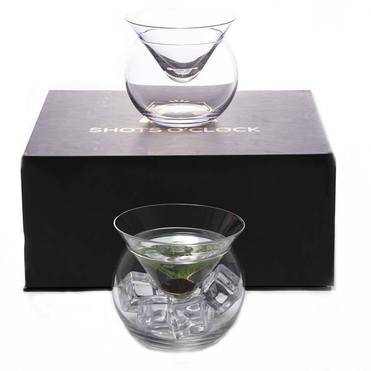 Orren Ellis Loutros Stemless Martini Glasses With Chiller Set Of 2 &  Reviews