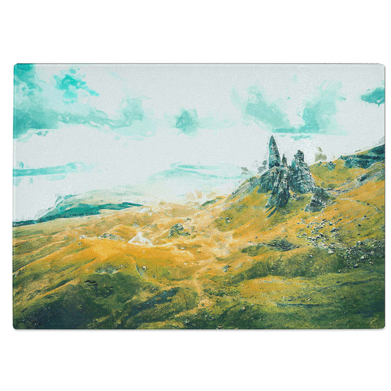 Tempered Glass Old Man of Storr Isle of Skye Chopping Board, 28.5 cm W x 20 cm L