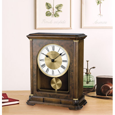 Vanderbilt Traditional Analog Tabletop Clock in Brown