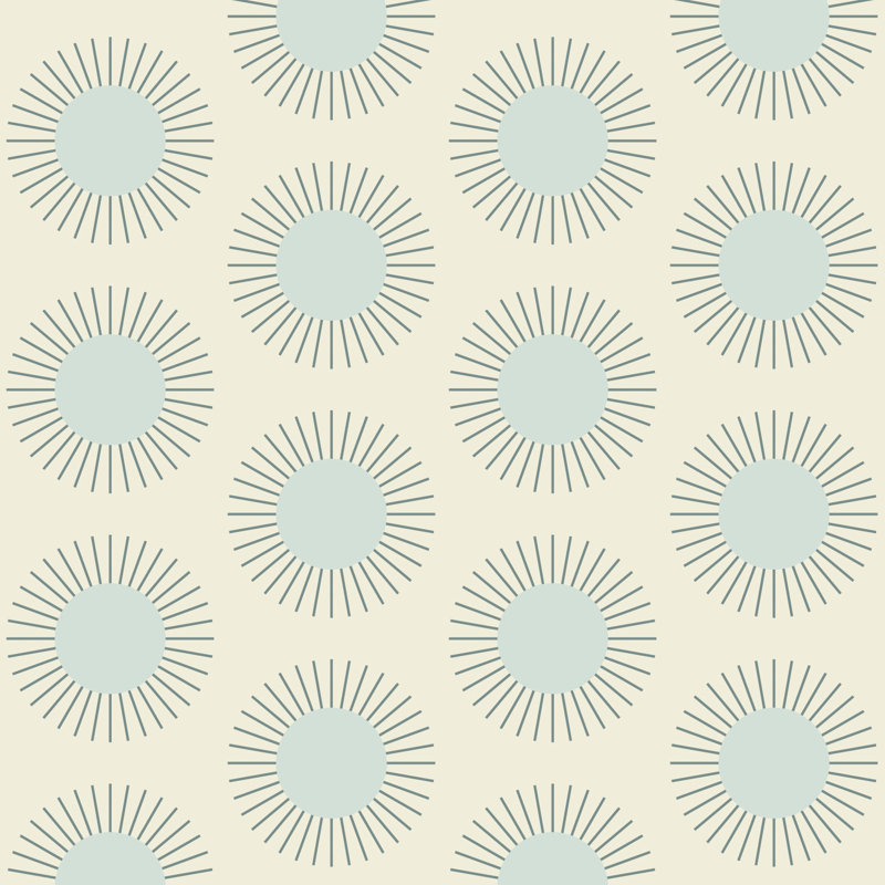 Sunburst - Papier peint bleu solaire