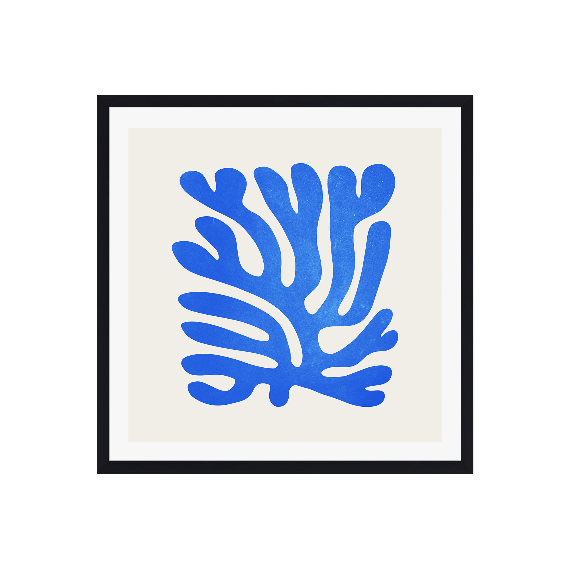 Marseille Blue Matisse Color by Ayeyokp, Black Floater Framed, No, 30" H x 30" W x 2" D
