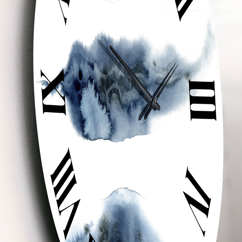 Abstrait de nuages bleu foncé - horloge murale moderne, Petit