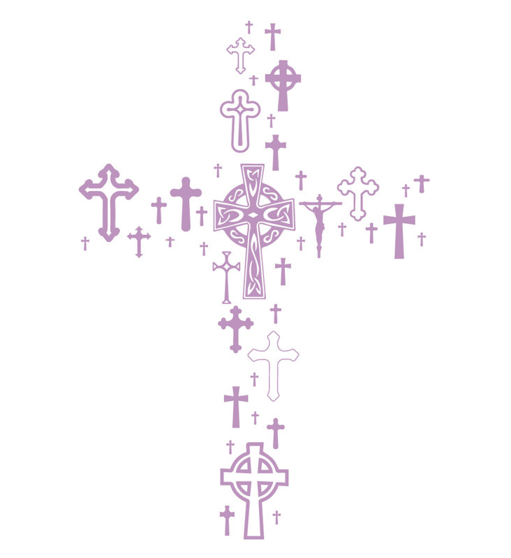Décalcomanie murale cross collection, H 36 po x l 24 po x P 0,01 po, Bleu poudré