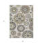 Tapis d'intérieur lavable à motif floral taupe et brun 5 pi x 8 pi beige