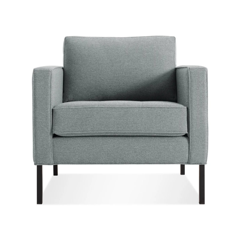 Paramount Tufted Armchair, Black, Otter Velvet Polyester Blend