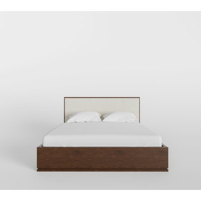 Milano Walnut King Boucle Headboard Bed