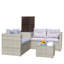 Ensemble de canapé modulaire en osier de patio 4 pièces avec boîte de rangement