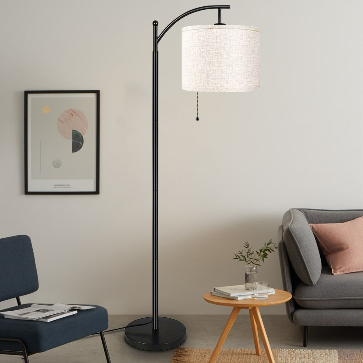 Arched Floor Lamp with Pull Chain, Bulb Included view 4