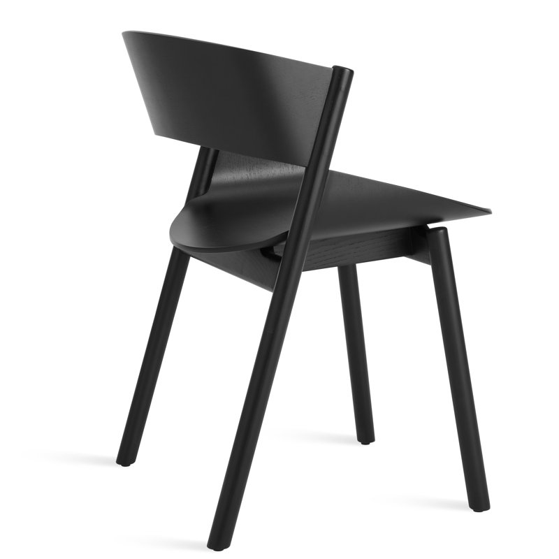Port Upholstered Dining Chair, Black on Ash