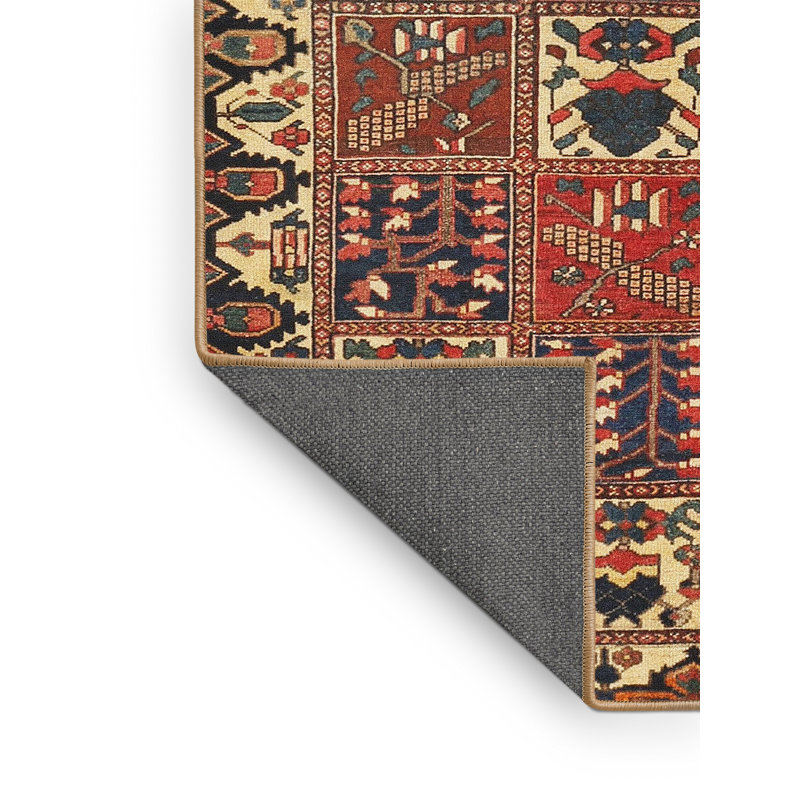 Tapis brun / beige / bleu, Rectangle 5 pi x 7 pi