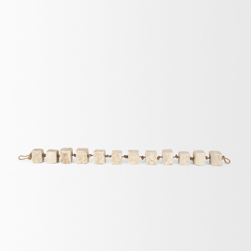 Beige Paper Mache Cube Garland