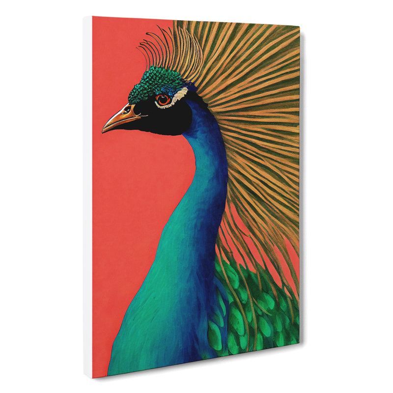 Attractive Peacock - Wrapped Canvas, 60cm H x 40cm W x 3cm D