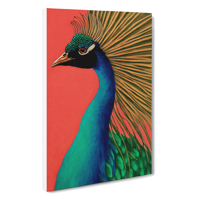 Attractive Peacock - Wrapped Canvas, 50cm H x 35cm W x 3cm D