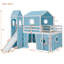 Lit mezzanine double avec tente coulissante et tour-198075067