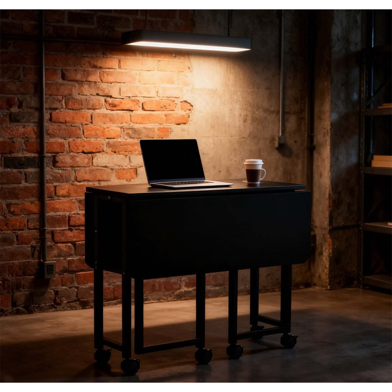 Bureau compact et pliable pour petits espaces, stable et polyvalent, idéal pour le bureau à domicile et le bureau