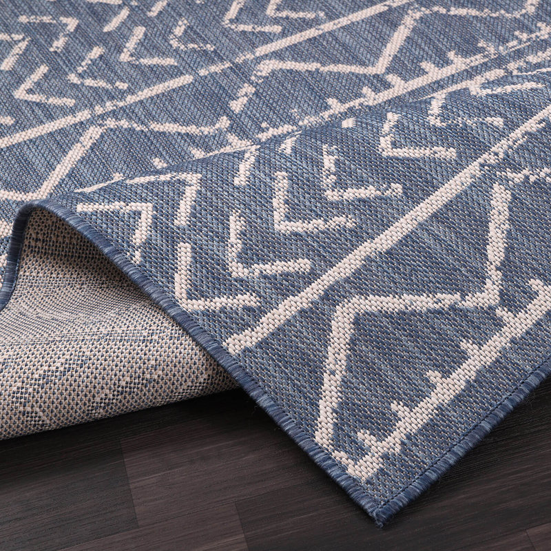 Tapis intérieur / extérieur bleu Waikiki, Rectangle 6 pi x 9 pi