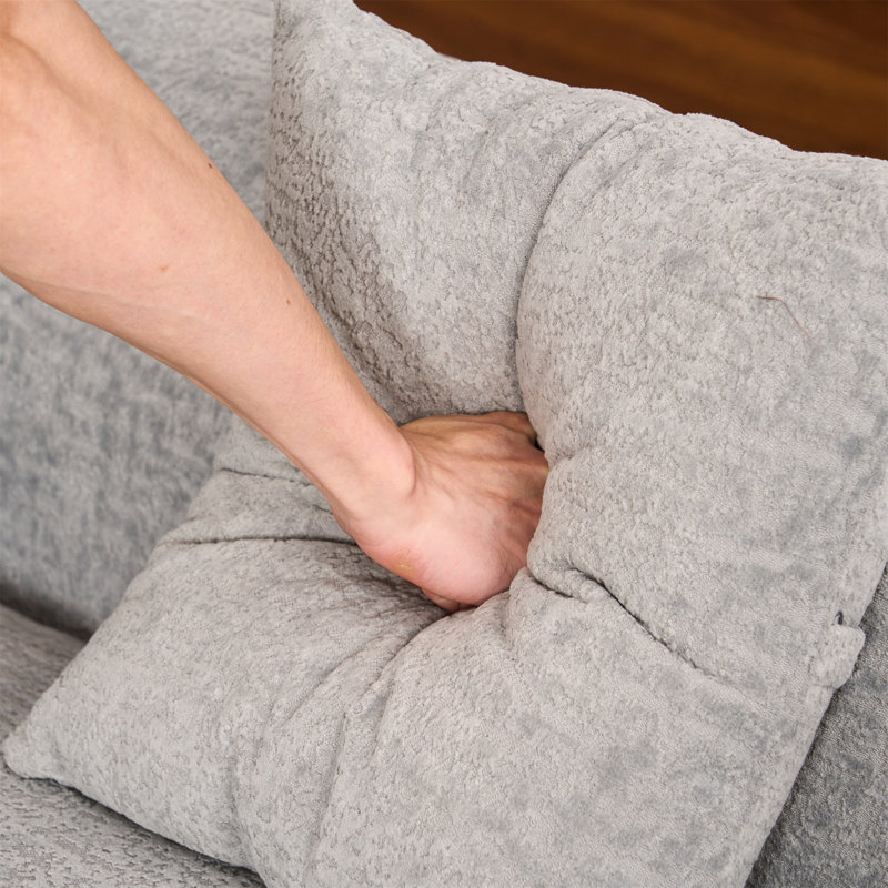 Boneless Compression Sofa, Light Gray Chenille