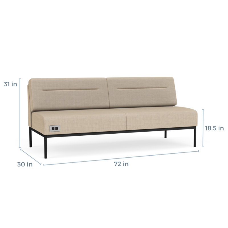 Canapé Darsey, Avec alimentation, Noir, Chambray calcaire