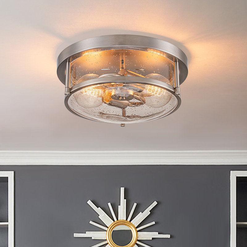 Plafonnier encastré 2 lumières Lampkins, Nickel