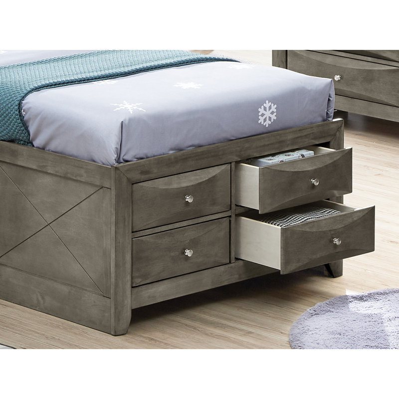 Marilla Twin Storage Bed, Gray, Gray, Twin