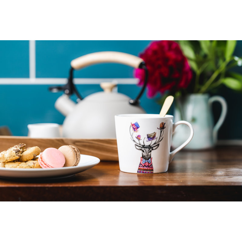 Tipperleyhill Stag Print Porcelain Mug, 380ml