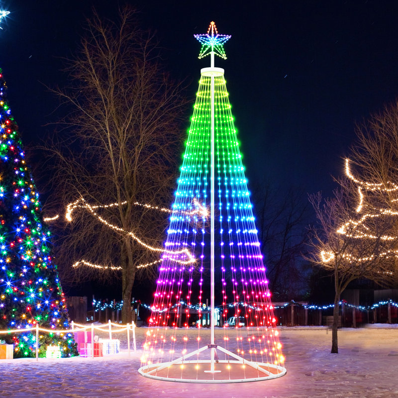 Arbre de Noël d'extérieur 12,8 pi, H 153,5 po x l 63,8 po x P 63,8 po