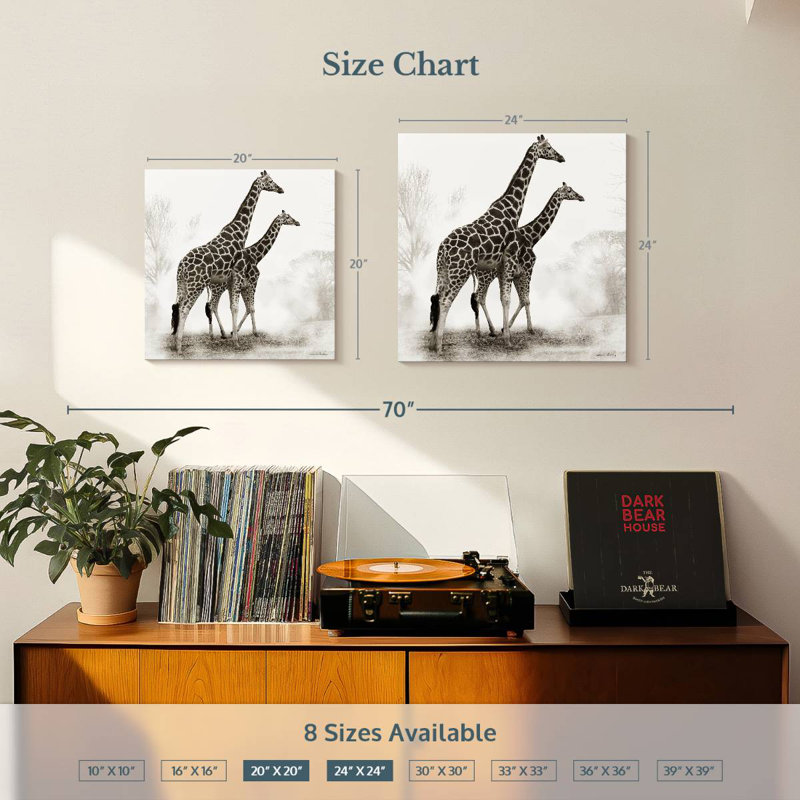Crowle girafe, H 20 po x l 20 po