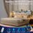 Upholstered Platform Bed Frame with 3 Drawers and RGB LED Lights, Bed with Storage Headboard and Charging Station-316144089-316144095