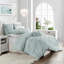 Floral Ruched Microfiber Duvet Cover Set-43142458-43129310