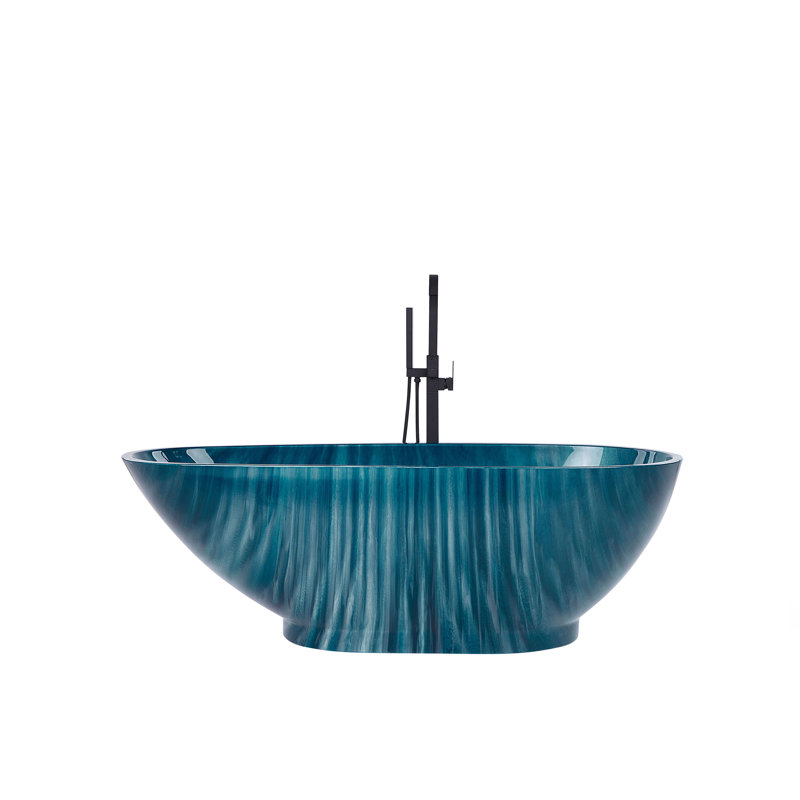 Thurber x Freestanding Acrylic Bathtub with Tap, Navy Blue