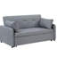 Lit convertible de 69 po de largeur, lin gris, ports, prises de courant, oreillers, poches de rangement pour le canapé-lit, tissu en lin, 2 coussins
