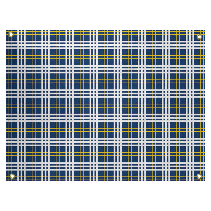 Tapisserie de luxe en polyester Los Angeles, H 26 po x l 36 po, Bleu marine / or / blanc