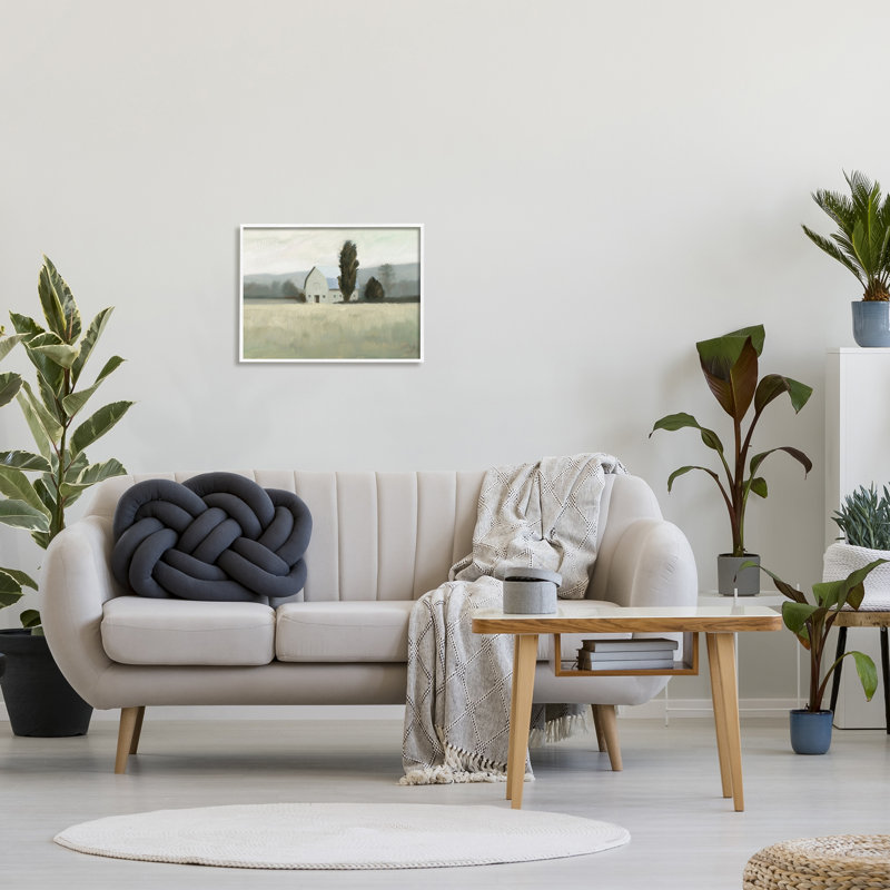 " Farmside Landscape " by James Wiens, 24" H x 30" W, Coastal White Framed Giclee