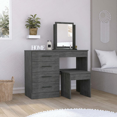 Coiffeuse Maquillage Roxx, chambre, chêne fumé