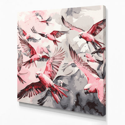 «Birds Galah Beige», art mural sur toile