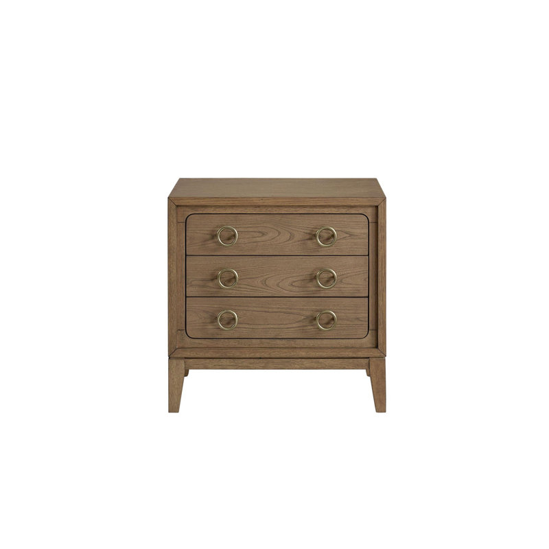 Table de chevet 3 tiroirs avec finition USB au lait