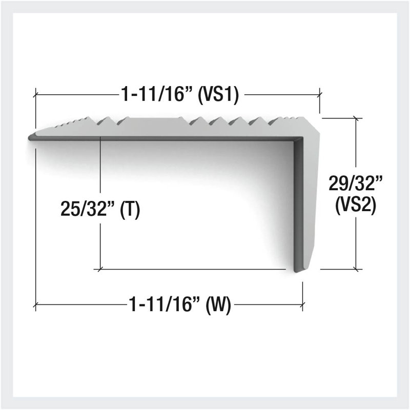 ASN-K-230-Al-U, nez de marche en aluminium strié robuste