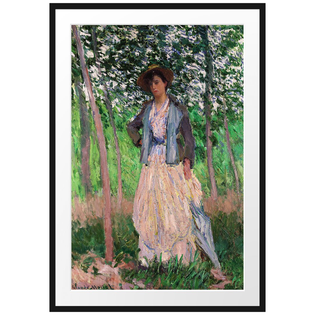 Gerahmter Kunstdruck The Walker Suzanne Hoschedé von Claude Monet