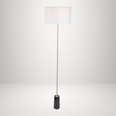 Norrington 154cm White Marble/Copper Traditional Floor Lamp