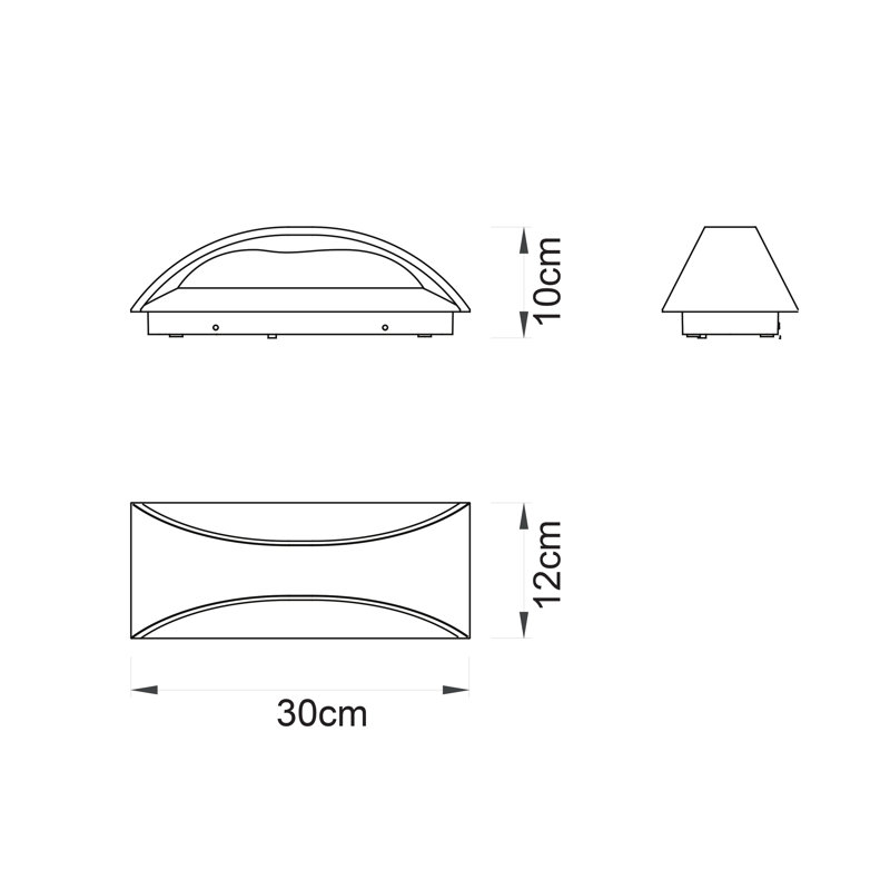 Rubenstein Integrated LED Outdoor Flush Mount, 30 cm, Textured Matt White