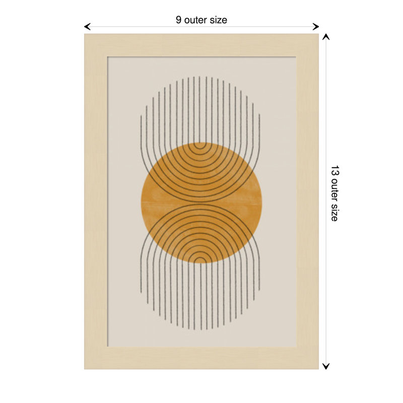 Perfect Point Yellow by The MIUUS STUDIO, 13" H x 9" W x 1" D, Brown Framed