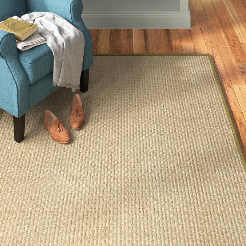 Tapis naturel / olive en lattes de bambou / olive, Rectangle 4pi x 6 pi
