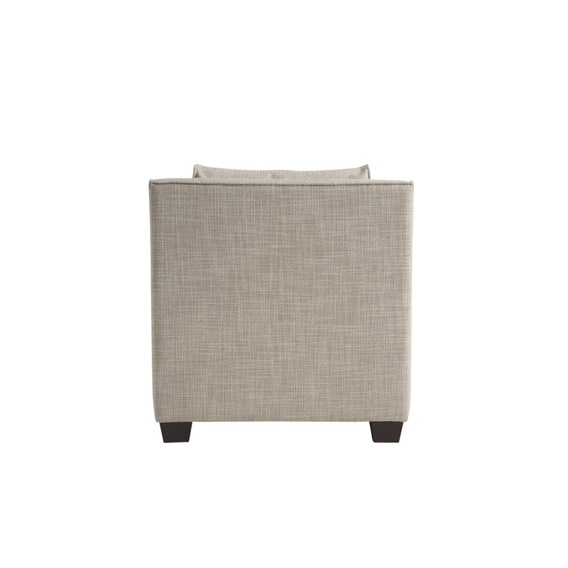 Beige Crypton Upholstered Solid Wood Recliner